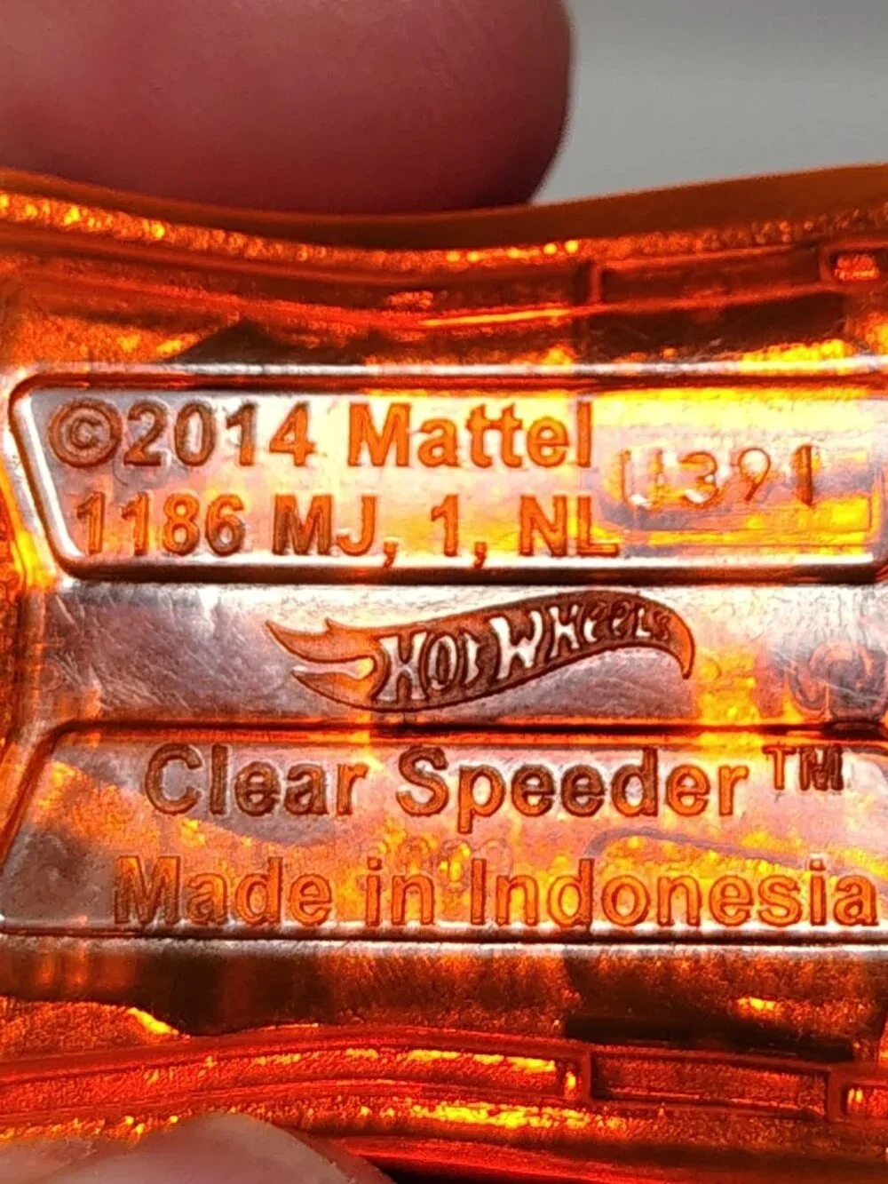 Hot Wheels Clear Speeder Purple Orange X-Raycers 2014 Mattel Loose Diecast Car